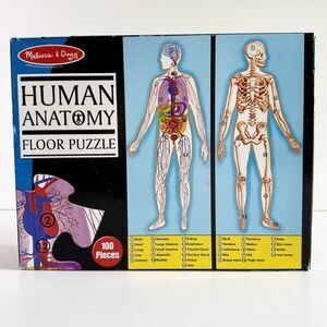 MELISSA & DOUG Human Anatomy Floor Puzzle 4' Tall Double Sided 100 Pcs Complete